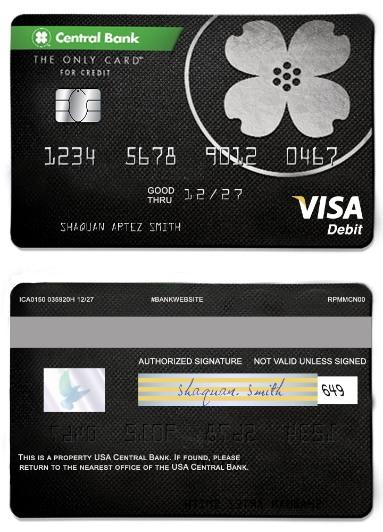 USA Central bank visa card